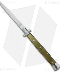 SKM 13" Italian Stiletto Automatic Knife Green Pearlex (5.7" Satin Flat)