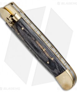 Alternative view of 9" Leverlock Dagger Automatic Stiletto Knife Blackwood (3.8" Damascus)