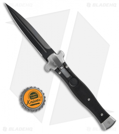 AGA Campolin Zero Dagger Leverlock Automatic Knife Black G-10 (3.75" Black) - Image 4