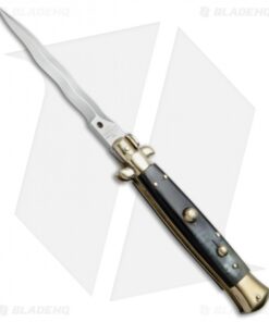 AGA Campolin 10" Italian Stiletto Automatic Brass/Brazilian (4.5" Satin Kris)