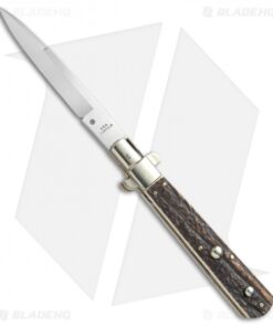AGA Campolin 13" Italian Frosolone Automatic Knife Stag Horn (6.5" Bayonet)