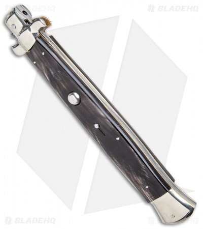 AGA Campolin 18" Italian Stiletto Knife Dark Horn (8" Satin Bayonet) - Image 2