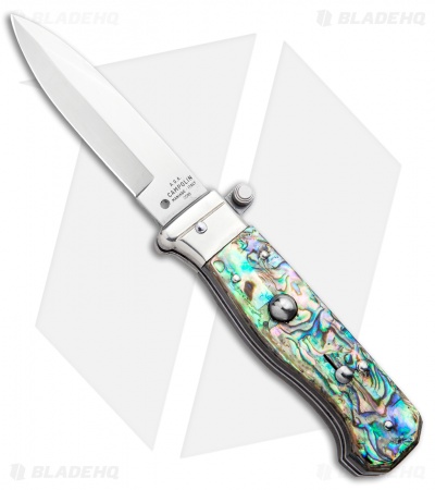 AGA Campolin Piccolo Italian Stiletto Automatic Knife Abalone (2.8" Satin)