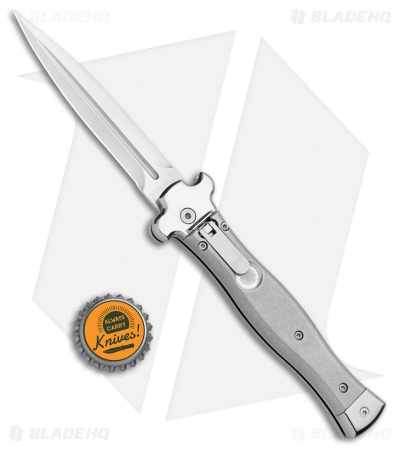AGA Campolin Zero Dagger Leverlock Automatic Knife Aluminum (3.75" Tumbled) - Image 4