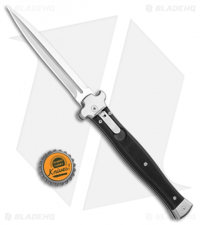 AGA Campolin Zero+ Italian Leverlock Automatic Knife Black G-10 (4.5"STN Dagger) - Image 4