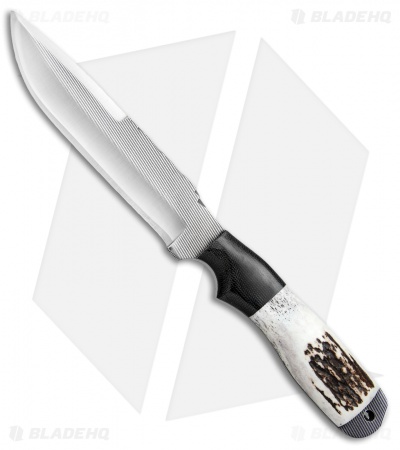Anza Knives Dunefield DE Fixed Blade Knife Stag Horn (6.25" Satin)