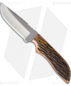 Anza Knives JWK-3 AJB Fixed Blade Knife Amber Jigged Bone (3.75" Plain)