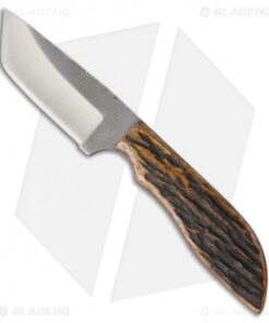 Anza Knives MC-2 AJB Fixed Blade Knife Amber Jigged Bone (3.6" Satin)