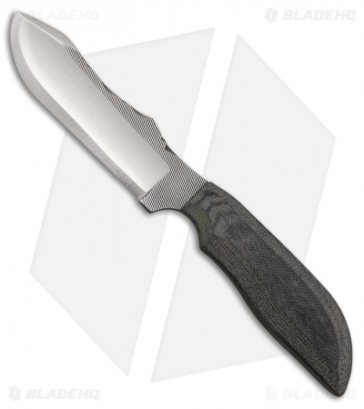 Anza Knives MC-4M Fixed Blade Knife Black Canvas Micarta (4" Satin)