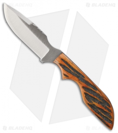 Anza Knives Mini SWAT ABJ Fixed Blade Knife Amber Bone (2.75" Satin)