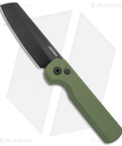 Arcform Slimfoot Automatic Knife Green Aluminum (3.1" Black)