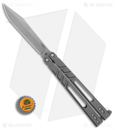 BRS ALT Alpha Beast Balisong Butterfly Knife Titanium (4.5" Stonewash) - Image 4