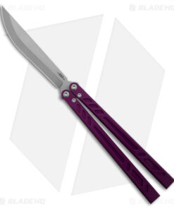 BRS Barebones Balisong Butterfly Knife Purple Aluminum Channel (4.5" SW)