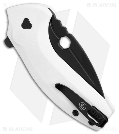 BRS E-Volve Apache Button Lock Flipper Knife Exclusive White G-10 (2.5" Black) - Image 3