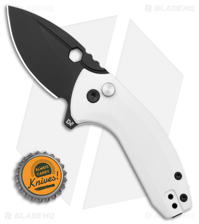BRS E-Volve Apache Button Lock Flipper Knife Exclusive White G-10 (2.5" Black) - Image 4