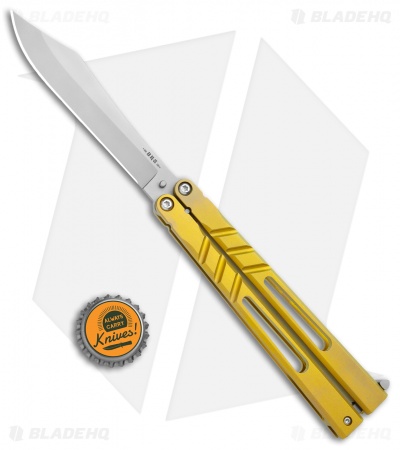 BRS Premium Channel Alpha Beast Balisong Butterfly Knife Gold Ti (4.5") CHAB - Image 4