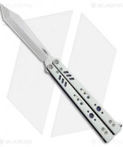 BRS Premium Replicant Balisong Butterfly Knife White G-10/Purple Ti (4.5" SW)