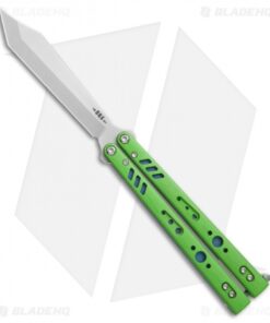 BRS Premium Replicant Balisong Butterfly Knife Green G-10/Blue Ti (4.5" SW)