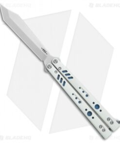 BRS Premium Replicant Balisong Butterfly Knife White G-10/Blue Ti (4.5" SW)