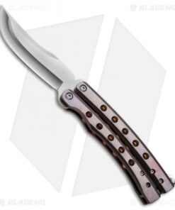 Balibalistic Custom Balisong Butterfly Knife Bronze/Purple Ti (3.75" Satin)