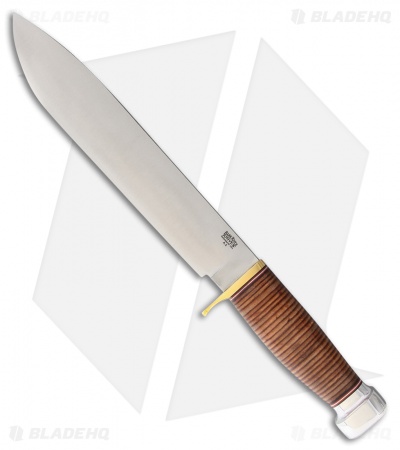 Bark River 1909 Michigan Bowie Fixed Blade Stacked Leather (10" Satin)