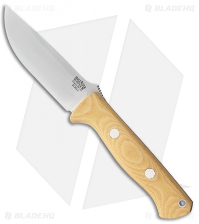 Bark River Bravo 1 LT Fixed Blade Knife Antique Ivory Micarta (4.25" Elmax)
