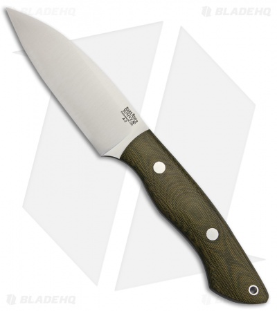 Bark River Bush Seax Fixed Blade Knife Green Canvas Micarta (4.875" A-2)