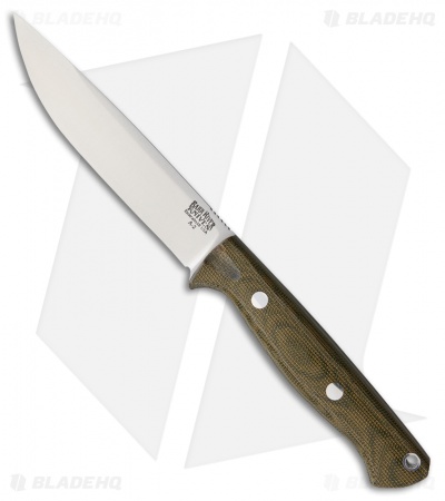 Bark River Gunny Vortex Rampless Fixed Blade Knife Green Micarta (4.75" A-2)