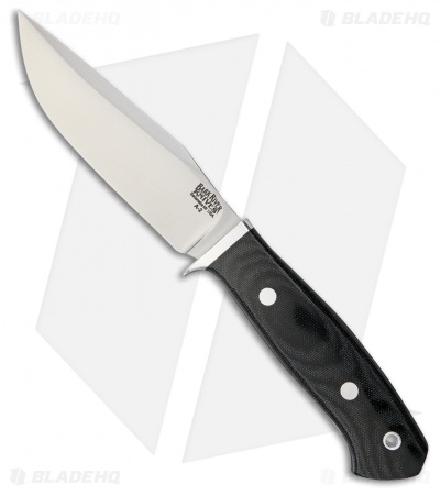 Bark River Matterhorn Fixed Blade Knife Black Canvas Micarta (4.5" Satin)