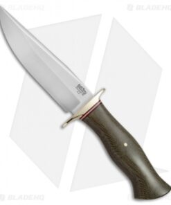 Bark River Vest Pocket Bowie A Fixed Blade Knife Green Micarta (5.375" Satin)