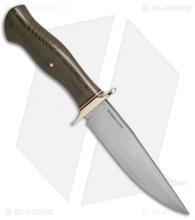 Bark River Vest Pocket Bowie A Fixed Blade Knife Green Micarta (5.375" Satin) - Image 2