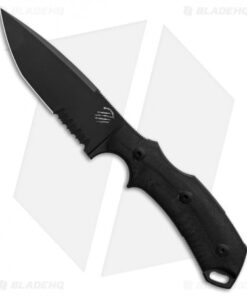 Bastinelli RED V2 Fixed Blade Knife Black G-10 (4" Black Serr)