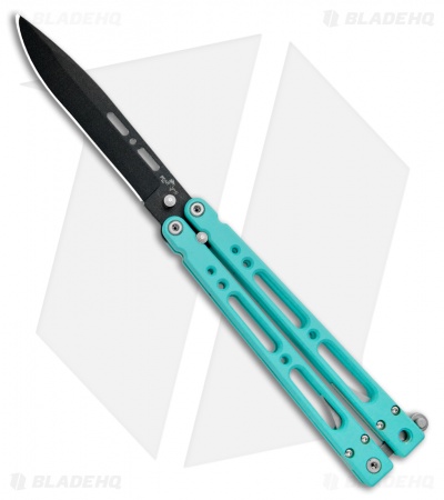 Bear OPS Bear Song IV Butterfly Knife Teal Al (4.38" Black) B-400-AlCP-B+TR - Image 2