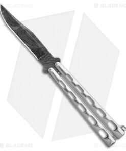 Bear & Son Clip Point Butterfly Knife Stainless Steel (4.1" Damascus) SS14D