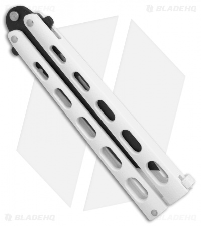 Bear & Son Large Butterfly Knife Tanto White (3.9" Black) 115TANW - Image 2