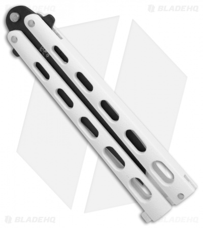 Bear & Son Large Butterfly Knife Tanto White (3.9" Black) 115TANW - Image 3