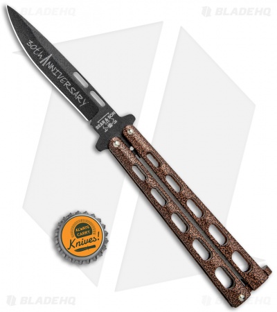 Bear & Son 30th Anniversary 115 Copper Vein Butterfly Knife (4.1" Black) - Image 4