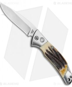 Bear and Son Automatic Lockback Knife India Stag (2.75" Satin)