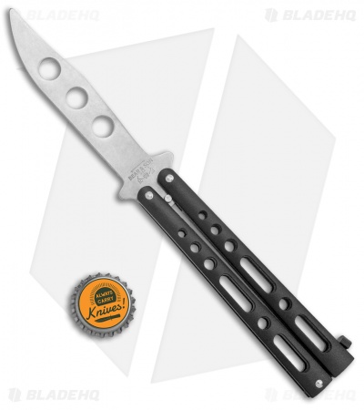 Bear & Son Clip Point Butterfly Trainer Knife Black (4.5" SW) - Image 4