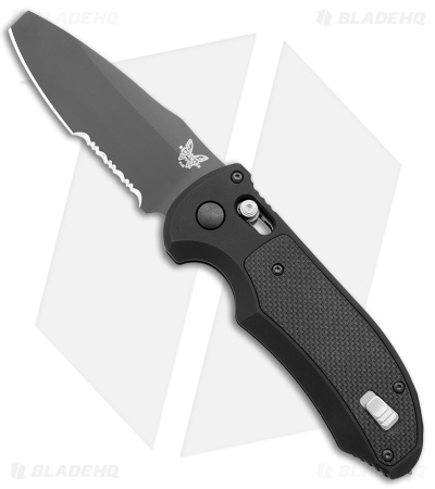 Benchmade Triage Automatic Knife Black (3.35" Black Serr) 9160SBK - Image 2