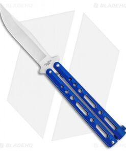 Benchmark Balisong Butterfly Knife Blue (4.12" Satin) Plain BM011
