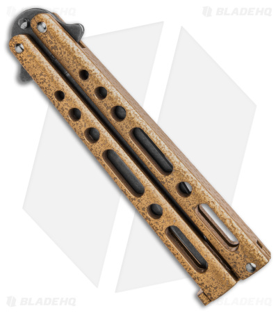 Benchmark Butterfly Knife Gold Epoxy Steel (4" Stonewash) - Image 3