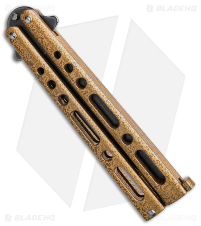 Benchmark Butterfly Knife Gold Epoxy Steel (4" Stonewash) - Image 2