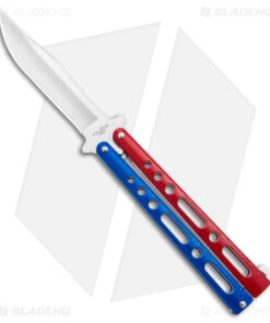 Benchmark Butterfly Knife Red/Blue Epoxy Steel (4" Satin)