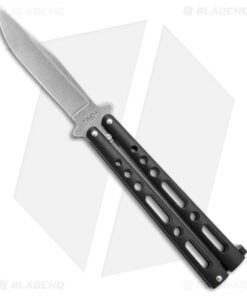 Benchmark Butterfly Knife Black Epoxy Steel (4" Stonewash)