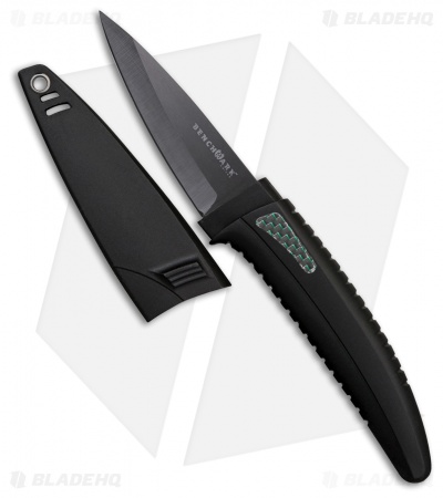 Benchmark Ceramic Neck Knife Black Polymer (3" Black Plain)