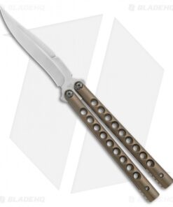 Biegler Bladeworks Custom Stinkfinger Balisong Knife Bronze Ti (4.4" Satin)
