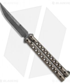 Biegler Bladeworks Custom Zukuri Titanium Balisong (4.4" Acid Stonewash)