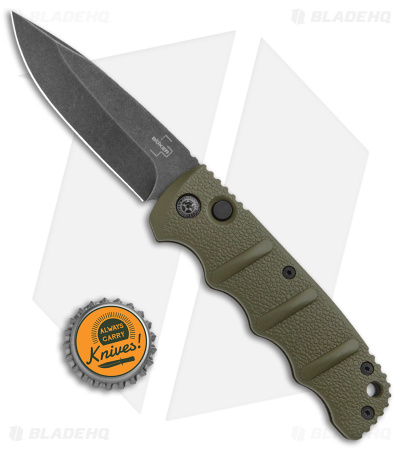 Boker Kalashnikov Drop Point Automatic Knife OD Green (3.25" Smokewash) - Image 4