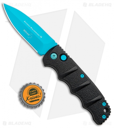Boker Blue Scorpion Kalashnikov Dagger Automatic Knife (3.25" Electric Blue D2) - Image 4